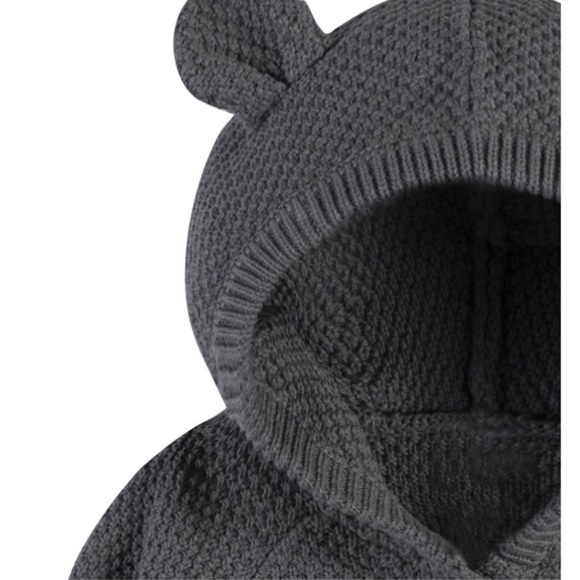 Gerber Baby Boys Charcoal gray sweater Knit Coverall, Cardigan, & Hat Set, 3-6M - Picture 6 of 15